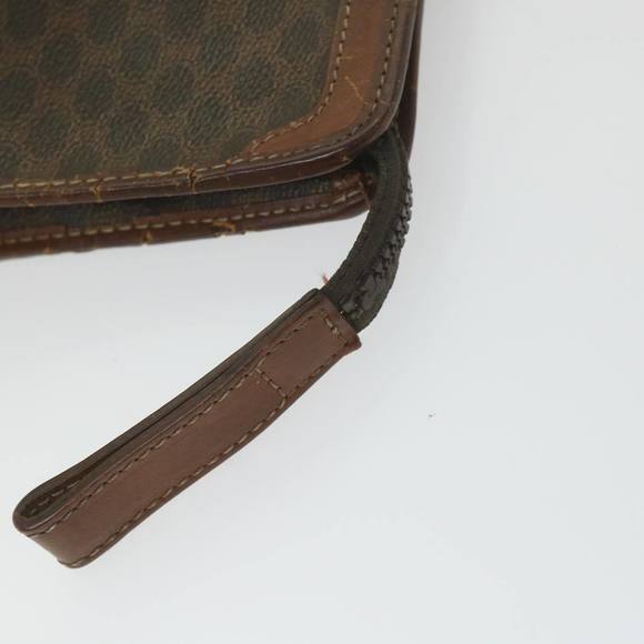 CELINE Macadam Canvas Clutch Bag PVC Leather Brown Auth ti1357 - Picture 8 of 16